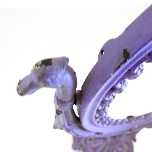 Antique Victorian Ornate Swivel Cast Iron Mirror Stand Frame No Mirror Lavender - Picture 7 of 10